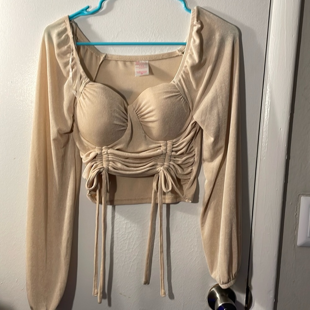 Long sleeve thin crop tops